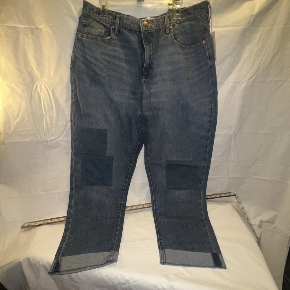 Universal Thread Boyfriend Cuffed Jeans Blue Medium Wash High Rise 14 NWT - Picture 1 of 10